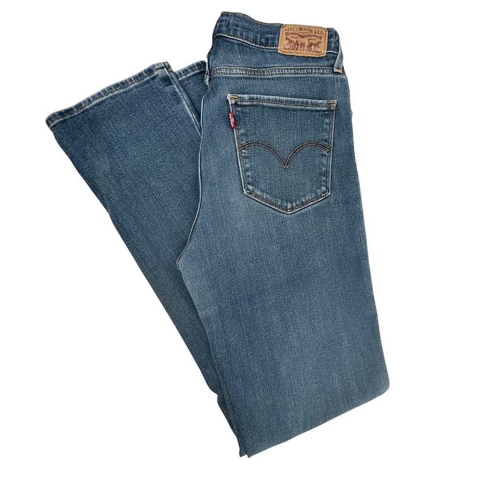 Levi's 724 High Rise Straight Jeans Women 28 Blue Western Streetwear Boho